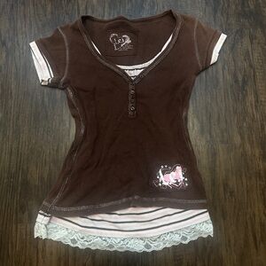 Y2K Lace Layered Top